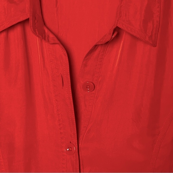 Soft Surroundings | Orange Cascade Sleeveless Shirt Dress, Large - Picture 5 of 8